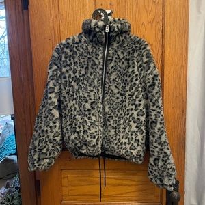 Lucky Brand Faux Fur Leopard Coat